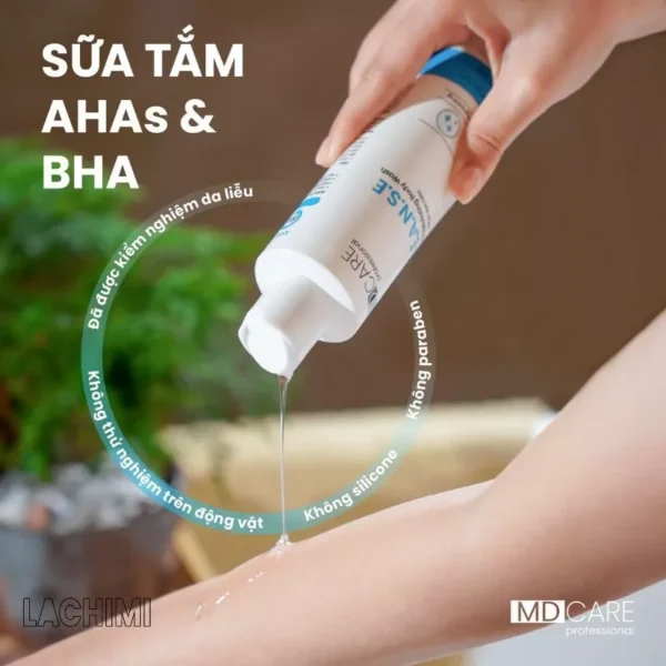 sữa tắm md care giảm mụn