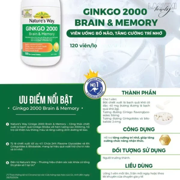viên uống bổ não ginkgo